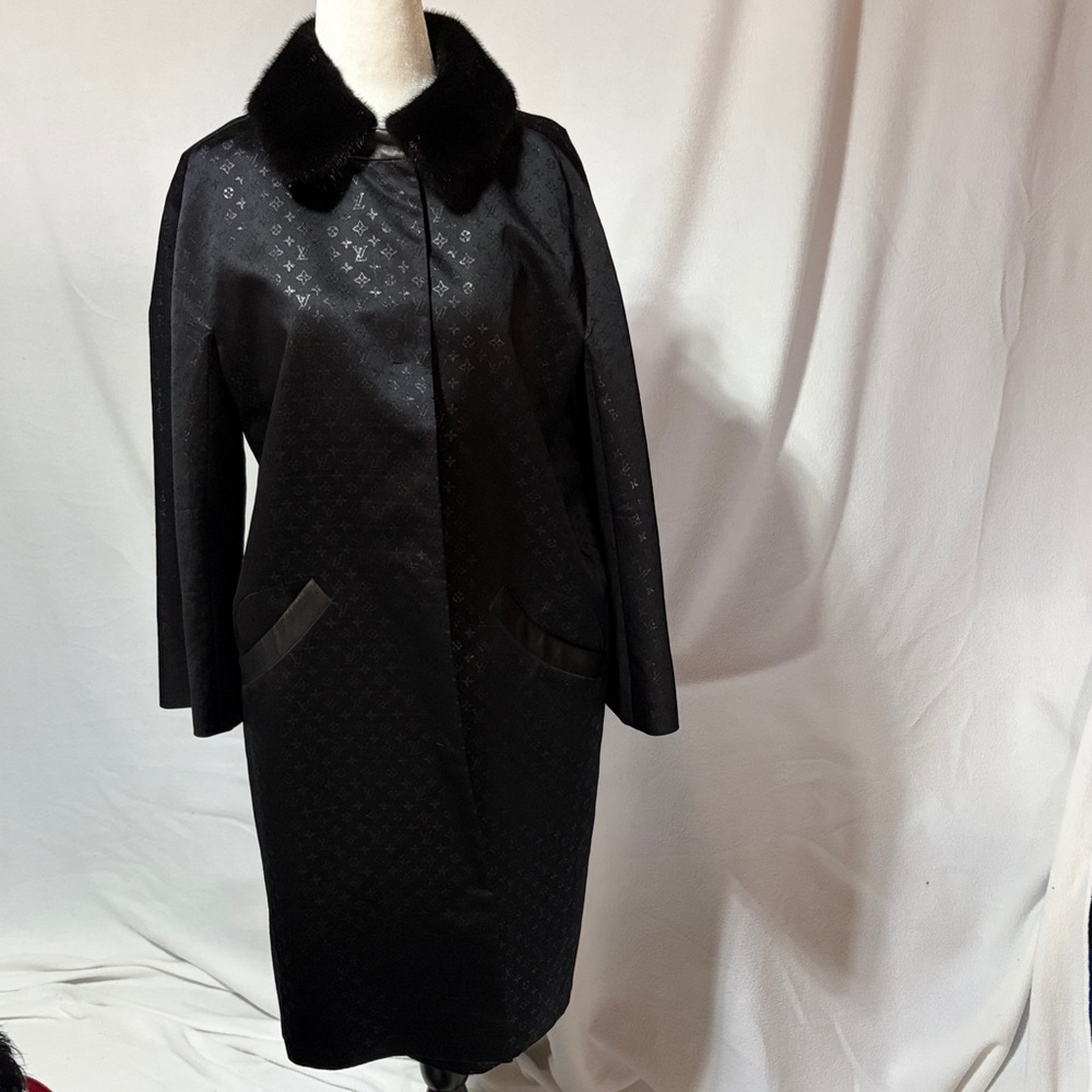 Louis Vuitton Black Monogram Cape Coat